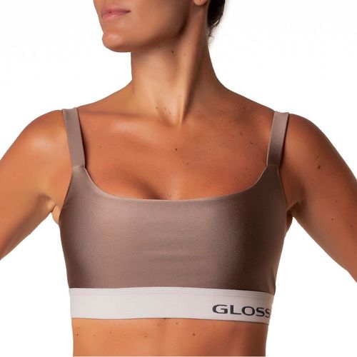Top Glossy Castanho / Cinza
