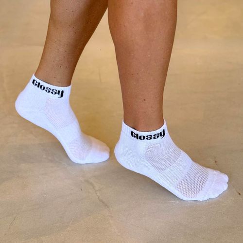 Meia Cano Baixo Glossy Branco